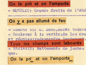 Muscles, pectoraux, triceps… Il marcha et il tomba ! Un collage texte/image de Jean-François Magre pour Magazine Aléatoire.